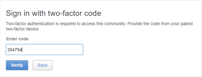 Entering a 2FA verification code Entering a 2FA verification code