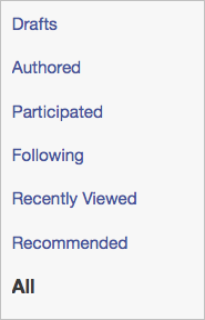Filtering tabs